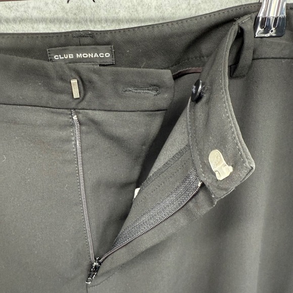 Club Monaco Black Straight Leg Dress Pants Trousers Women's Size 8 Tall Stretch - Picture 4 of 9